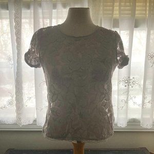 Silver Abercrombie and Fitch Lace Top, S